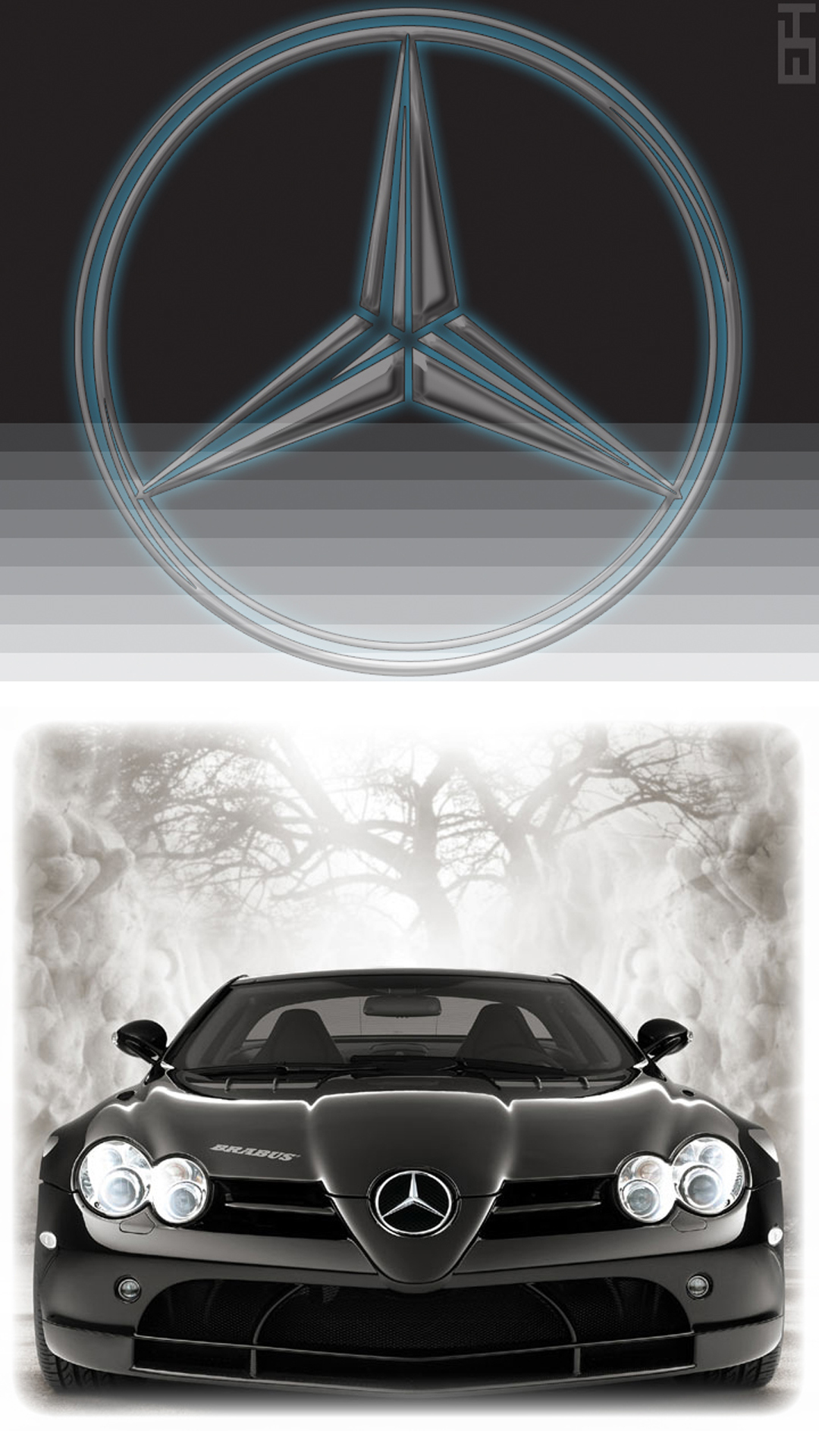 Mercedes — emblem and atmospheric composite